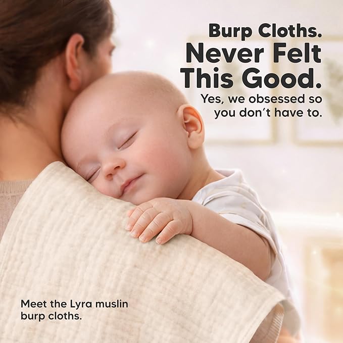 KeaBabies Organic Muslin Burp Cloths Baby Boy, Girl – 10-Pack 100% Cotton Muslin Burping Cloths for Babies, Newborn, 21x10 Large & Absorbent Spit Up Rags, Baby Washcloth, Infant Towels (Ecru)