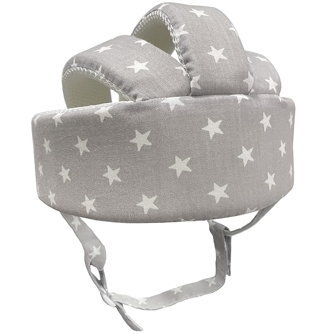 Baby Helmet Toddler Children Headguard Infant Head Cushion Protective Harnesses Cap Soft Adjustable Kid Hat Head Protector (Gray Star)