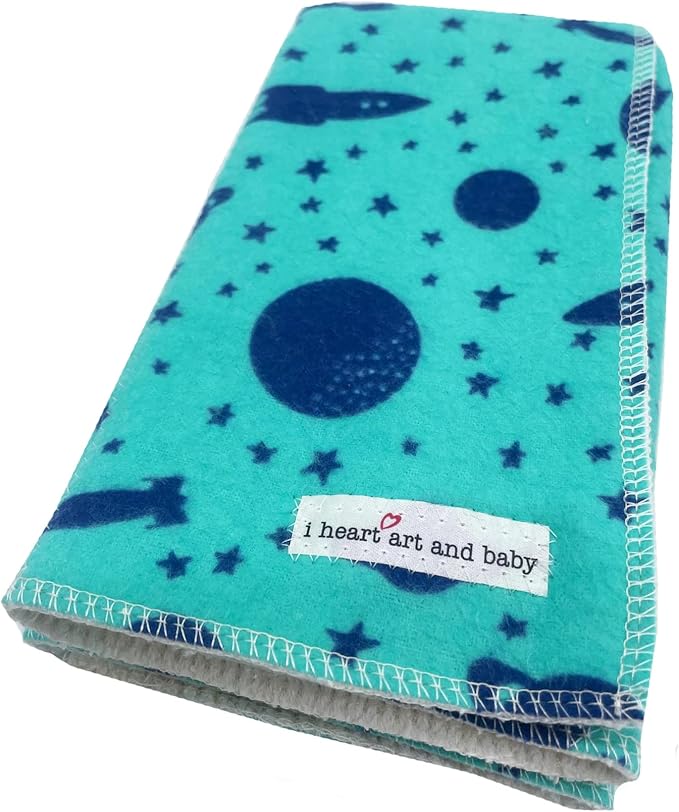 Infant Burping Cloth, Burp Cloths for Baby Boy or Girl, Soft and Absorbent - Cotton Reusable Spit Up Rags, XLarge, 1 Count (Space)
