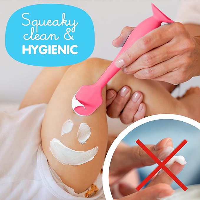 Bumco Baby Bum Brush + Mini Diaper Cream Spatula with Case - BPA-Free Butt Spatula Baby, Soft Diaper Spatula, Baby Diaper Cream Applicator, Mom-Invented Diaper Bag Essentials, Butt Spatula