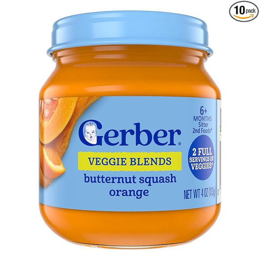 GERBER FOR BABY 2nd Foods Butternut Squash Orange 10x4oz