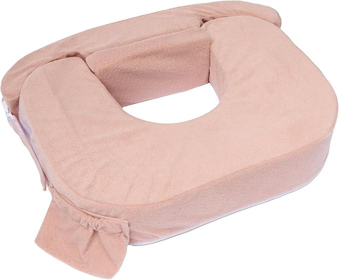 My Brest Friend Twin Nursing Pillow Cover – New and Improved with Integrated Waterproof Liner, Slipcovers for Baby - Adjustable Fit, Easy Care, Durable - Twin Nursing Pillow Not Included, Soft Rose