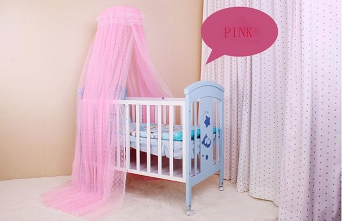 Baby Mosquito Net Baby Toddler Bed Crib Dome Canopy Netting (Pink)