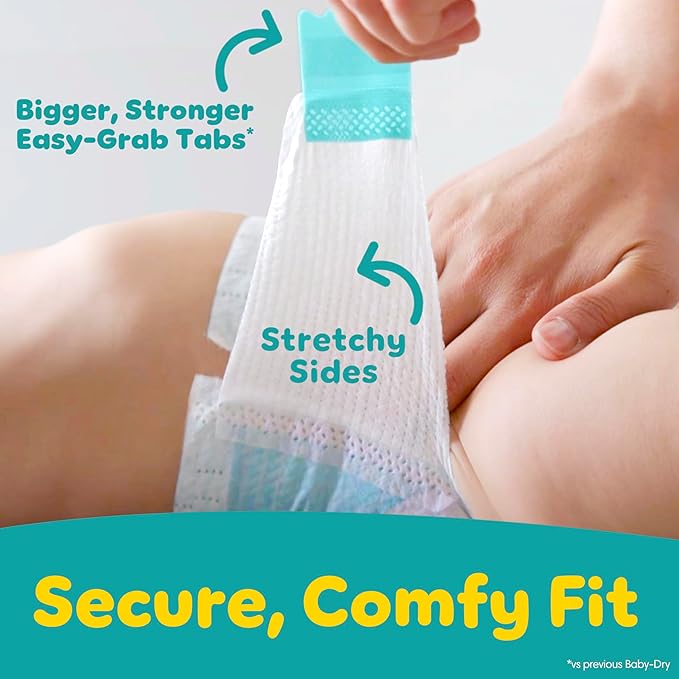 Pampers Baby Dry Disposable Baby Diapers Starter Kit (2 Month Supply), Sizes 1 (252 Count) & 2 (234 Count), with Sensitive Water Based Baby Wipes 12X Multi Pack Pop-Top and Refill (1008 Count)