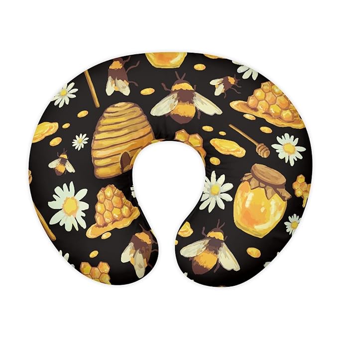 Forchrinse Bee Daisy Nursing Pillow Cover Stretch Baby Removable Nursing Covers for Breastfeeding Pillow,Cute Infant Feeding Pillow Cover for Bottle and Breast Feeding