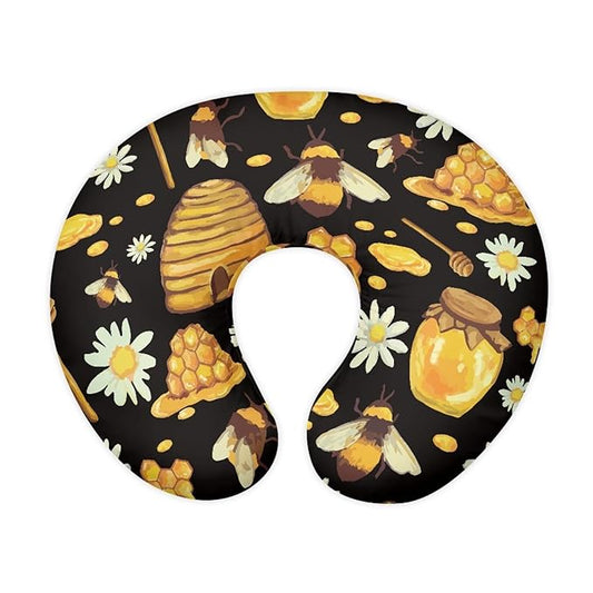 Forchrinse Bee Daisy Nursing Pillow Cover Stretch Baby Removable Nursing Covers for Breastfeeding Pillow,Cute Infant Feeding Pillow Cover for Bottle and Breast Feeding