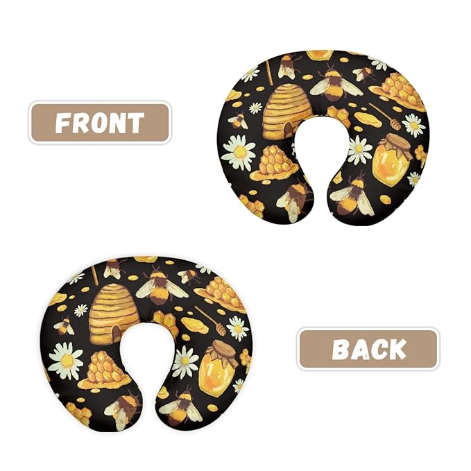 Forchrinse Bee Daisy Nursing Pillow Cover Stretch Baby Removable Nursing Covers for Breastfeeding Pillow,Cute Infant Feeding Pillow Cover for Bottle and Breast Feeding