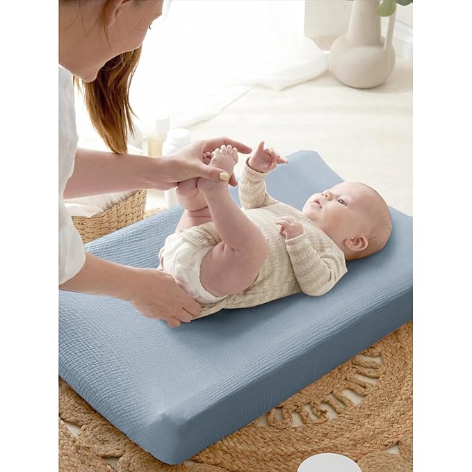MairMore Changing Pad Cover for Neutral Baby Muslin Soft Cotton Diaper Changing Table Pad Cover Changing Pad Sheets for Girls and Boys - 2 Pack
