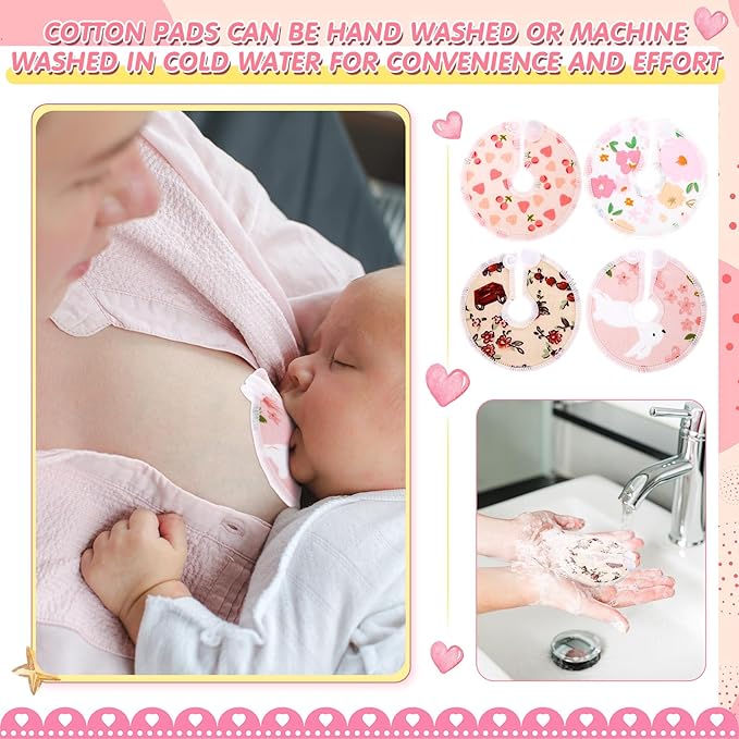 Threlaco 48 Pcs Gtube Button Covers Feeding Tube Pads Holder Abdominal Reusable Accessories Peg Tube Soft Absorbent Breast Feeding Pads Breastfeeding Support Nursing Care Stay Dry(Flower)