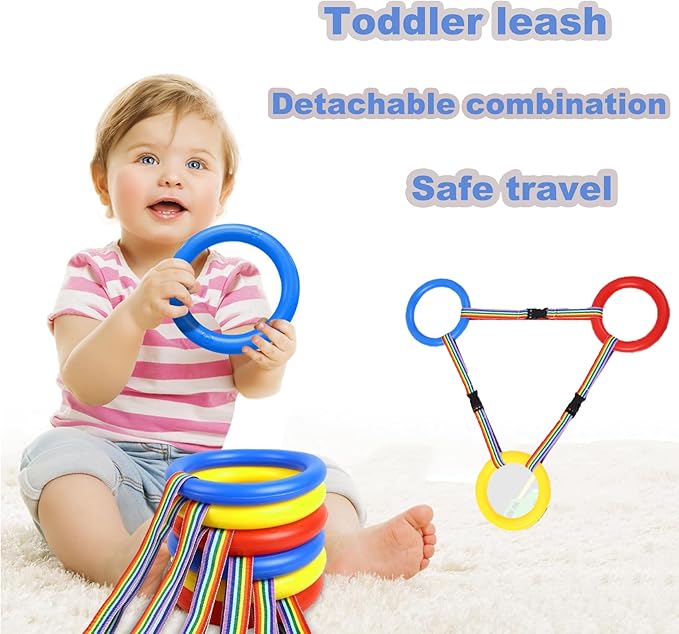 Walking Rope for Preschool - 12-Ring with Detachable Safety Line | Walking Line with Handle - Ease Teachers' Workload Efficiently| Safe Lineup & Play & Educational Aids
