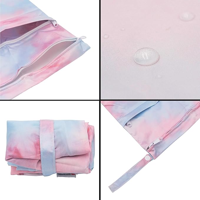 Wet Bag,2 pack Baby Wet Dry Cloth Diaper Bags,Waterproof Washable, Reusable for Travel, Stroller, Pool,Beach, Wet Swimsuits,Dirty Gym Clothes, Toiletries, Toys,Mommy Bag 2WB18