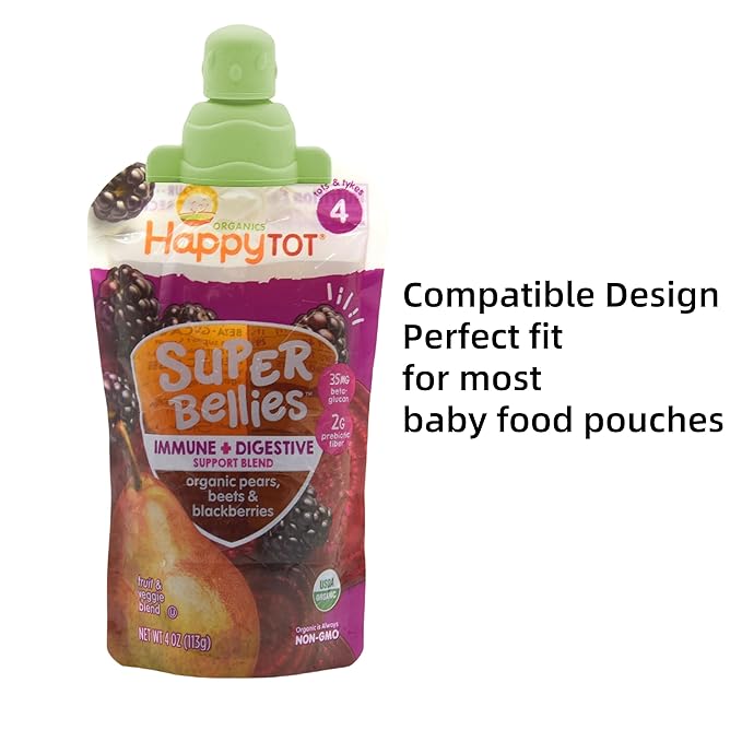 Pouch Topper No Spill - No Spill Silicone Squeeze Pouch Topper for Toddler & Baby, Mess-Free Food Pouch Topper, Easy-to-Use Design for Toddlers and Babies