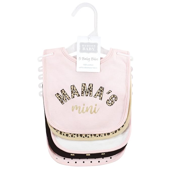 Hudson Baby Unisex Baby Cotton Bibs, Mamas Mini, One Size