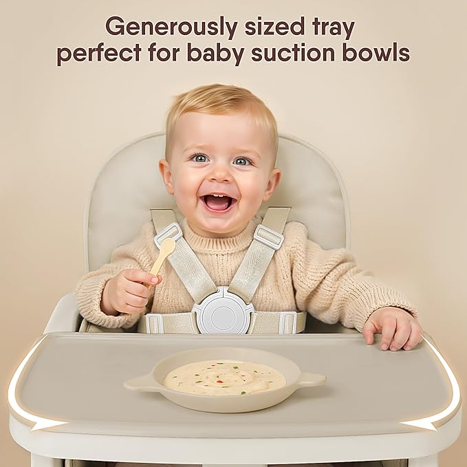 Obee Odee 3-in-1 Portable Baby High Chair for Babies and Toddlers, Convertible Easy Clean Infant Foldable Highchair with Adjustable Legs & Dishwasher Safe Tray, Beige