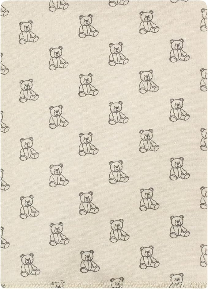 Hudson Baby Unisex Baby Cotton Flannel Burp Cloths Bundle, Teddy Bears, One Size