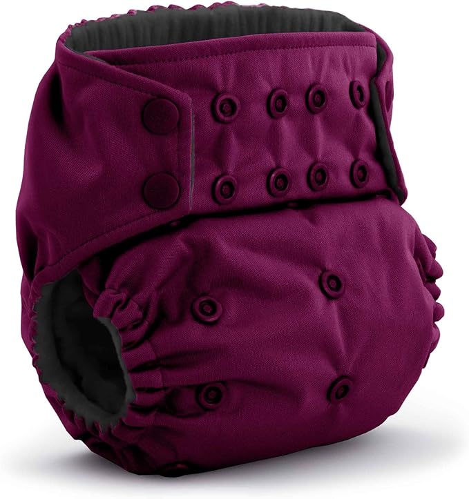 Kanga Care Rumparooz G3 OBV Cloth Diaper Reusable One Size Pocket Diaper with Patented Inner Double Gusset 2 pcs Bamboo Rayon Insert Soaker | Boysenberry (6-55+ lbs)
