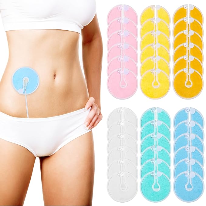 36 Packs G Tube Button Covers Feeding Tube Supplies G Tube Accessories Nursing Pads Reusable G Tube Button Pad for Kid Breastfeeding Stay Dry 3 Inch (Color Mixing)