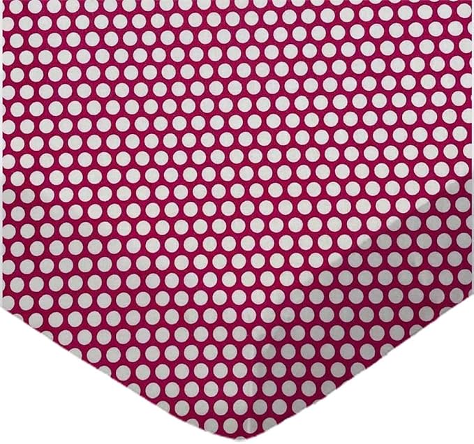 SheetWorld Baby Fitted Moses Basket Sheet 13 x 27 inches, 100% Cotton Woven Sheet, Unisex Boy Girl, Dots Hot Pink, Made in USA