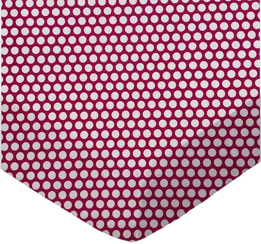 SheetWorld Baby Fitted Moses Basket Sheet 13 x 27 inches, 100% Cotton Woven Sheet, Unisex Boy Girl, Dots Hot Pink, Made in USA