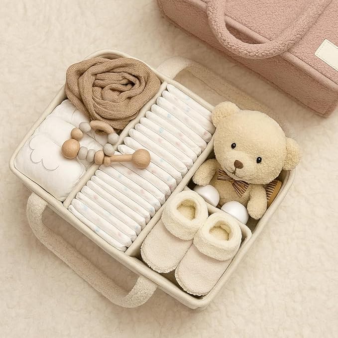 Smoochie Baby Diaper Caddy Organizer, Diaper Storage Basket for Nursery and Organization, Stylish Storage Basket for Newborn, Diapers Station, Gift for Baby Shower and Registry Must-Have