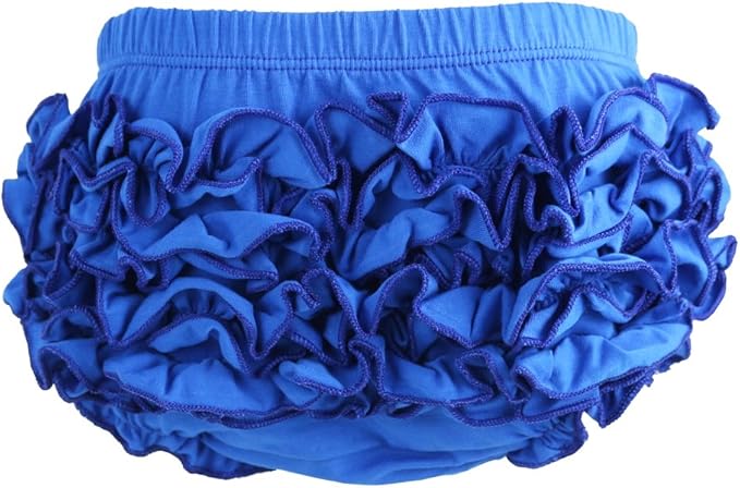 Wennikids Baby Girl's Cotton Shorts and Diaper Cover Bloomers Large Blue