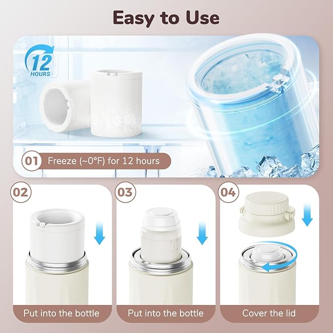 22oz Portable Breast Milk Cooler Bottle-Milk Cooler for Outdoor Travel, Keeps Fresh Cooling for 24+ Hours,Breastfeeding Essentials with 2pcs Bottle for Breastmilk Storage