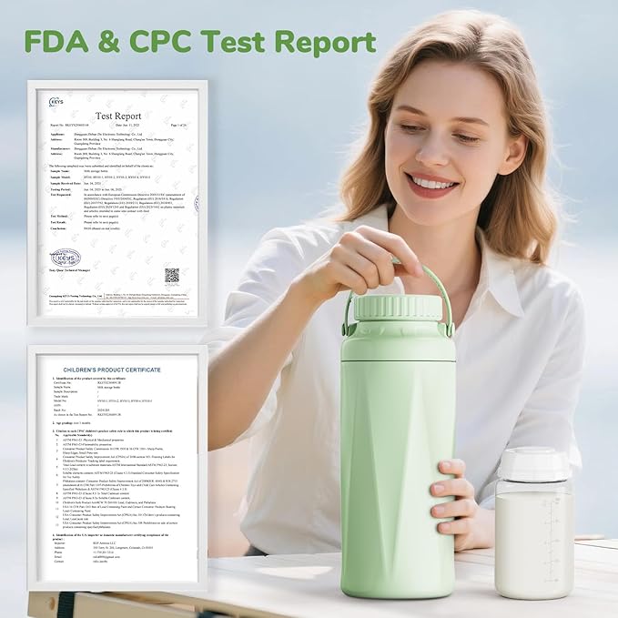22oz Portable Breast Milk Cooler Bottle-Milk Cooler for Outdoor Travel, Keeps Fresh Cooling for 24+ Hours,Breastfeeding Essentials with 2pcs Bottle for Breastmilk Storage (Mint-Green)