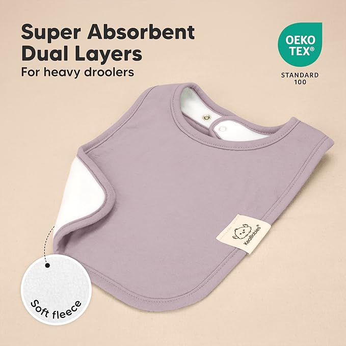 KeaBabies 8-Pack Organic Baby Bibs for Boys, Girls - Super Absorbent Cotton Drool Bibs for Baby Girl & Boy, Teething Toddler, Drooling Newborn, Ultra Soft & Machine Washable (Embrace)