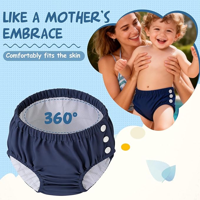 Durio Reusable Swim Diapers Washable Baby Swim Diaper Unisex Infant Toddler Swimming Diapers