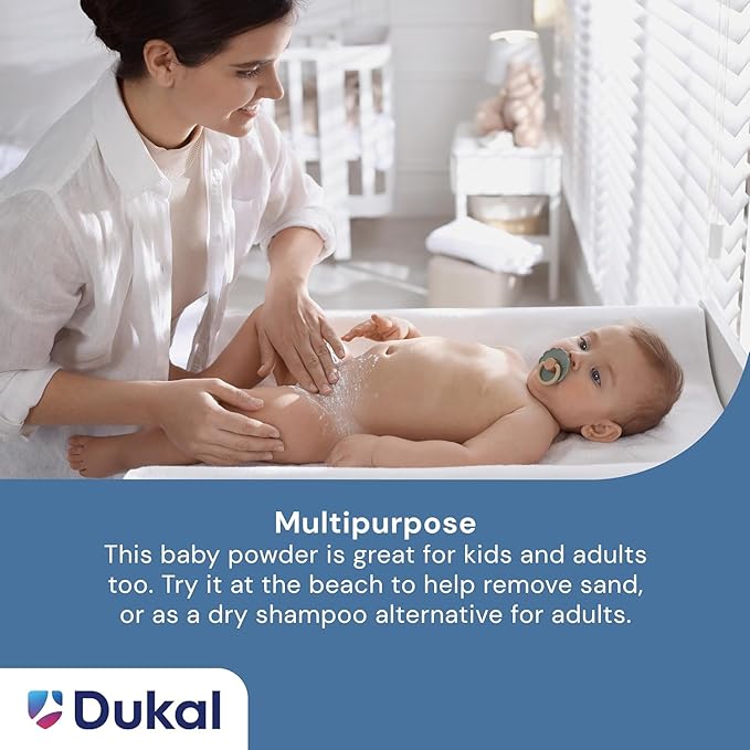 Dukal DawnMist Premium Baby Powder – 14 oz | Talc-Free, Hypoallergenic, with Aloe & Vitamin E | Soothes and Protects Delicate Skin