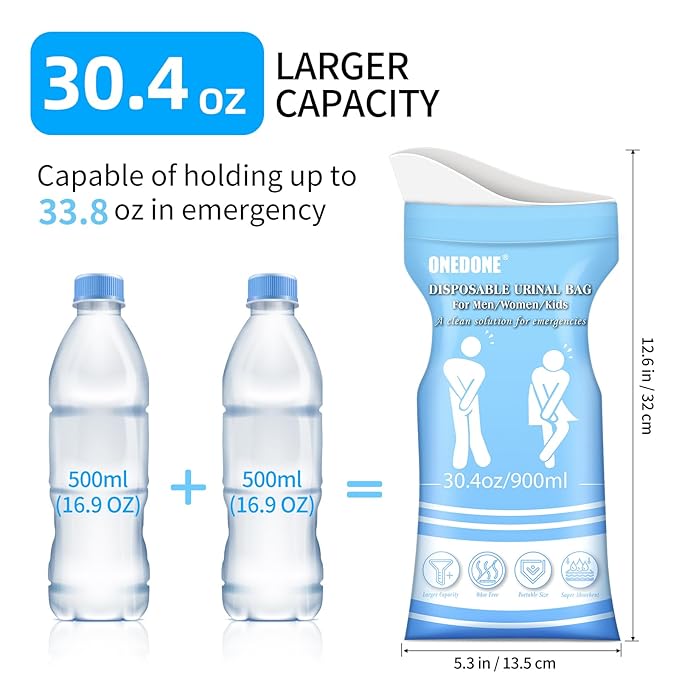 Portable Urinal for Kids Travel Urinal Pee Cup for Boys and Urinal Bags Pee Bags for Travel 24 Pack
