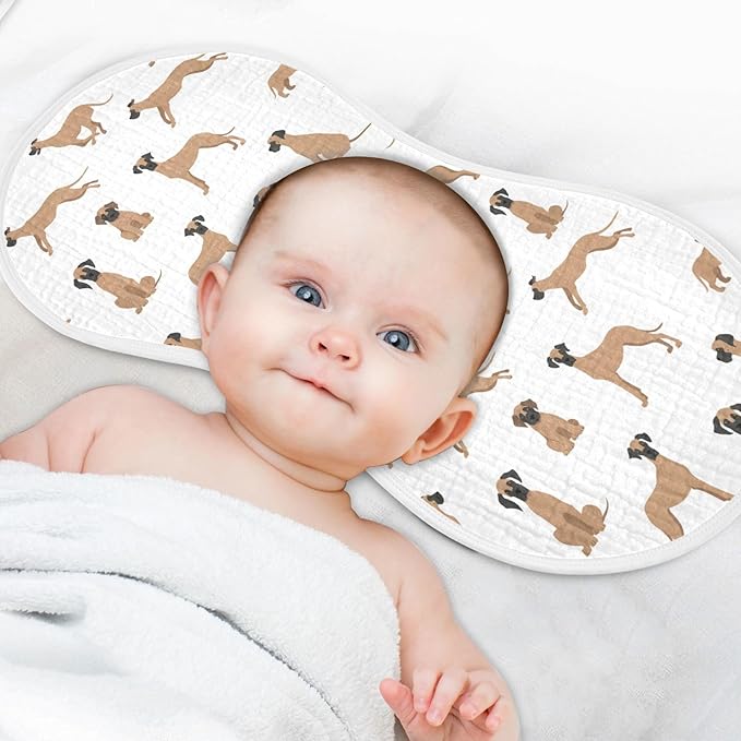 vvfelixl Baby Burp Cloths Great Dane Baby Newborn Cotton Burping Cloths Set Baby Washcloths 4 Pack