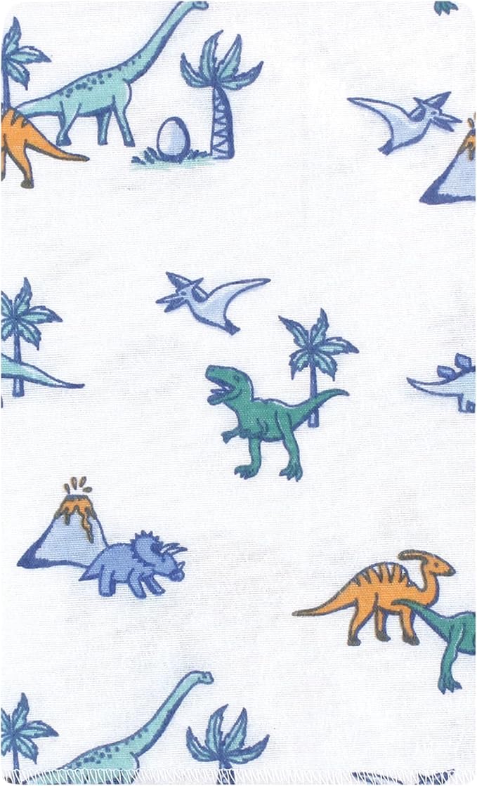 Luvable Friends Hudson Baby Flannel Burp Cloths 10pk, Dino Garden
