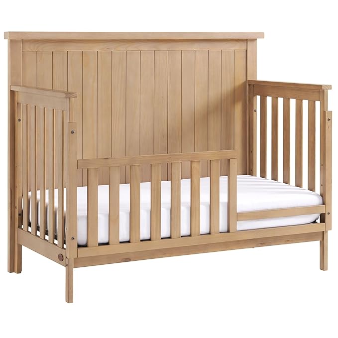 Soho Baby Everlee Crib to Toddler Bed Guard Rail Conversion Kit, Honey Wood