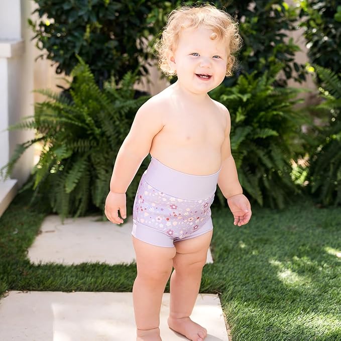 Splash About Happy Nappy Reusable Swim Diaper, Lilac Spring, 6-12 Months