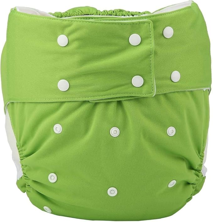 Adult Cloth Diaper Cover Nappy Reusable Washable Adjustable for Disability Incontinence Person (Green)