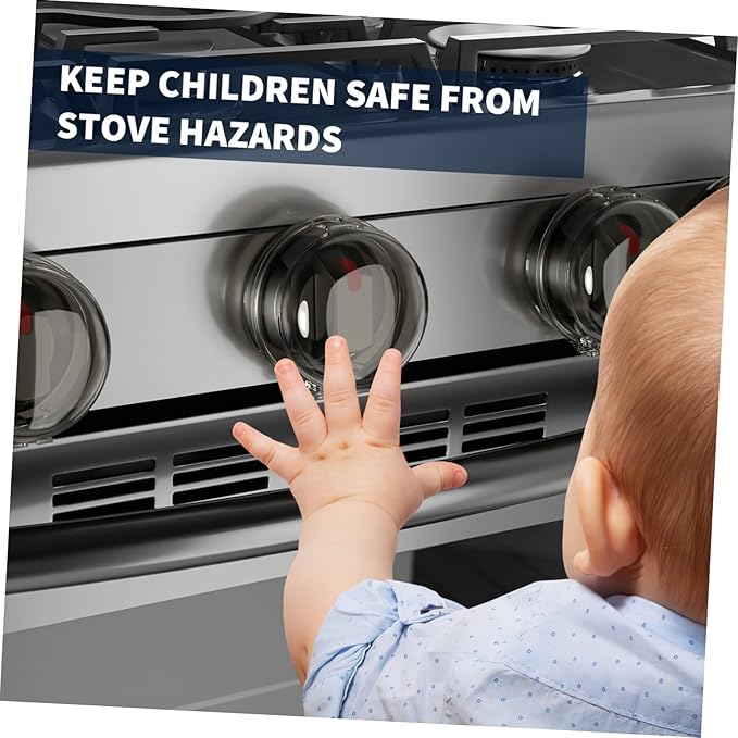 OSALADI 6pcs Transparent Safety Covers Kitchen Stove Gas Knob Covers Toddler Child Proof Kitchen Safety Guard Child Safety Oven Knob Covers for Home Kitchen Easy Installation