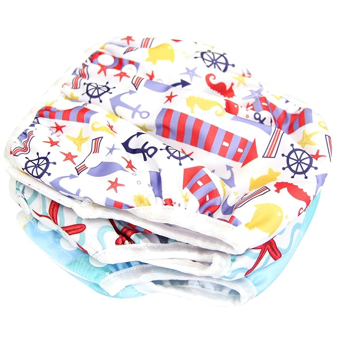 Langsprit 3 Pack Swim Diaper for Baby & Toddle,Reuseable Washable Diaper Swim for Swimming Lesson & Baby Shower Gifts