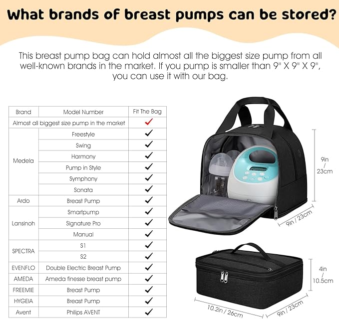 OCKLILY Breast Pump Bag Cooler Backpack — Large Insulated Milk Storage for Breastmilk — Wearable Hands-Free Pumping Tote for Working Moms (Black)