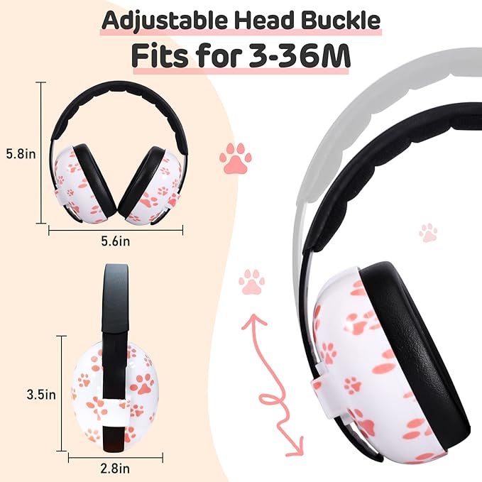 KINGKIDS Noise Cancelling Headphones for Kids Baby Ear Protection Infant Hearing Earmuffs for Toddler Sleep Age 3-36+ Months