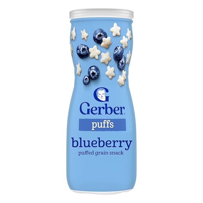 Gerber Graduates Apple Strawberry, Banana, Sweet Potato, Blueberry Puffs /pack of 4 1.48oz