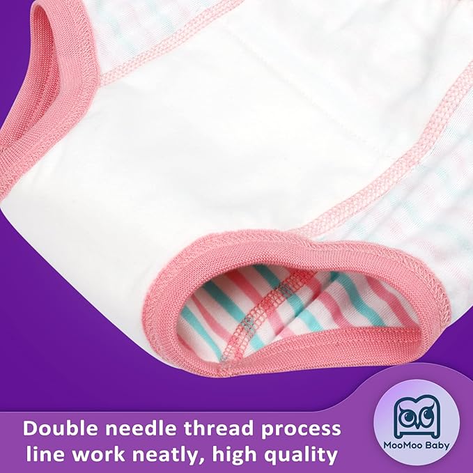 MooMoo Baby Training Underwear for Boys and Girls Absorbent Toddler Training Pants for Girs 2T-7T
