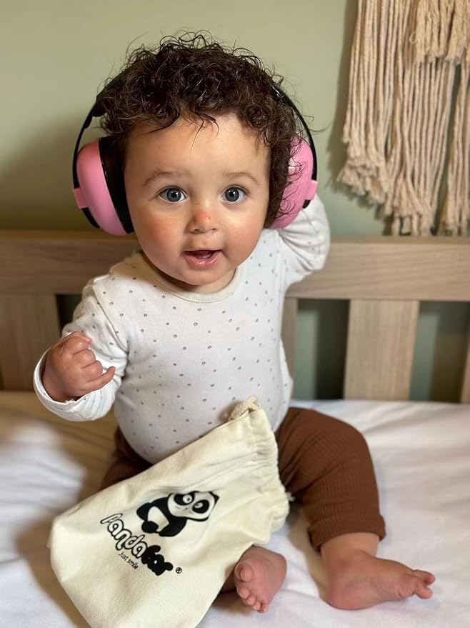 PandaEar Baby Ear Protection Noise Cancelling HeadPhones Ages 0-3 Years | Infant Hearing Protection Earmuffs -Pink