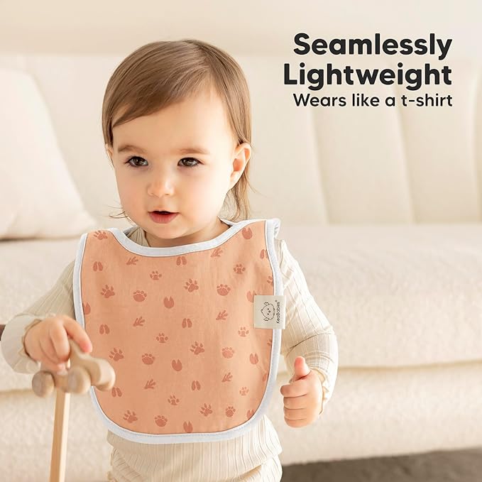 KeaBabies 8-Pack Bibs for Baby Girl, Boy - Pullover Large Baby Bibs for Drooling and Teething Infant, Newborn,Soft & Absorbent Organic Cotton,Long Torso Coverage Keep Toddler Clean & Dry(Wilderness)