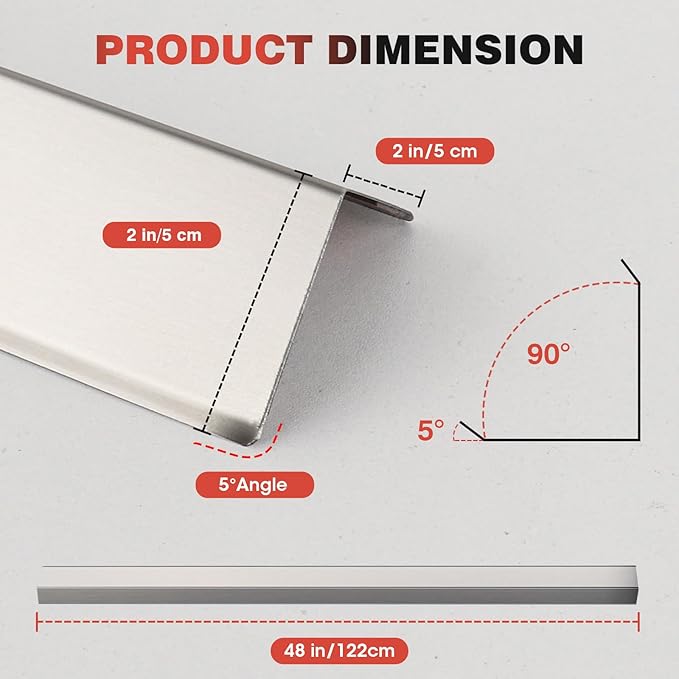 304 Stainless Steel Wall Corner Guard 2 x 2 x 48 inch, Pack of 6 Metal Wall Corner Protector with 90-Degree Angle for Wall Protection and Decoration (6)