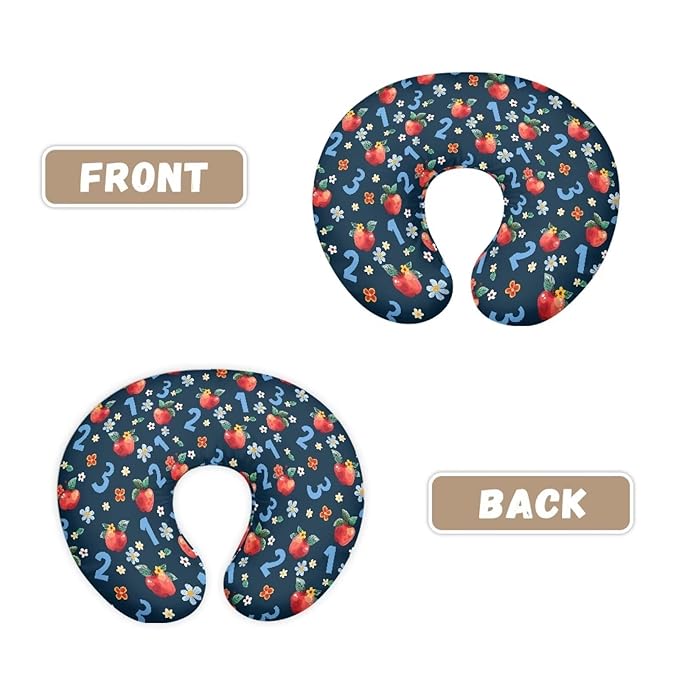 Apples Number Breastfeeding Pillow Cover Nursing Cover for Newborn Girls Boys Super Soft and Comfortable Slipcover Gift, 2 Packs