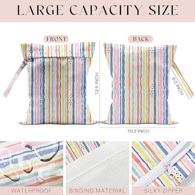Wet Bag Wet Dry Bag for Swimsuit Travel Beach Pool Stroller Diapers Dirty Yoga Gym Clothes Waterproof Reusable