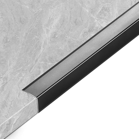 8PCS 17.5" Black Metal Corner Protector, Peel and Stick Aluminum Corner Guards L molding Tile Trim, Suit for Wall Door Frame Cabinet Baseboard Decor, Size 17.5in x 1.6in (Pack of 8)