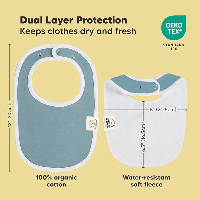 8-Pack Organic Baby Bibs for Boys, Girls - Soft Cotton Drooling and Teething Bibs for Baby Girl & Boy, Extra Absorbent, Easy to Clean & Put On for Toddler, Newborn, Infant 0-24 Months (Daybreak)