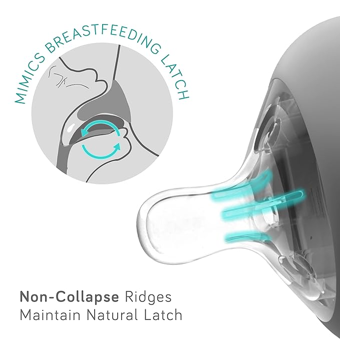Nanobebe Nipples Baby Bottle Nipples, Silicone Nipple, Triple Vented, Ready to Use, 4-Pack, Medium Flow